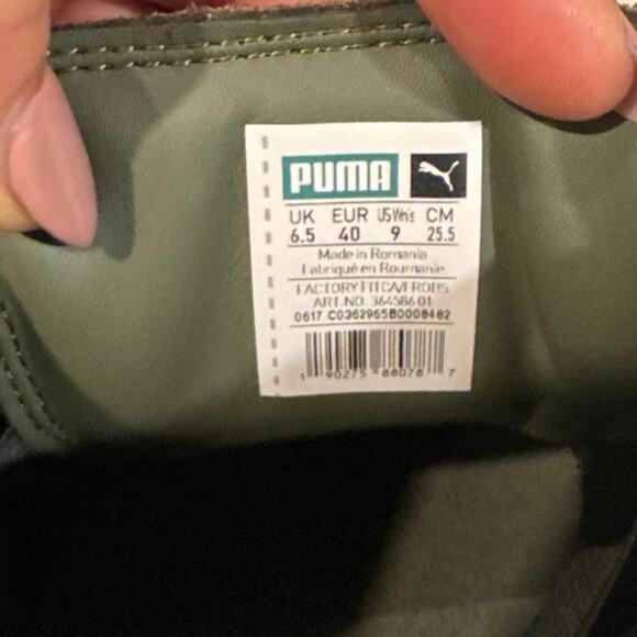 Puma Basket Strap Suede Rope Platform Sneaker Olive Green Shoes Women's Size 6.5 - Picture 6 of 6